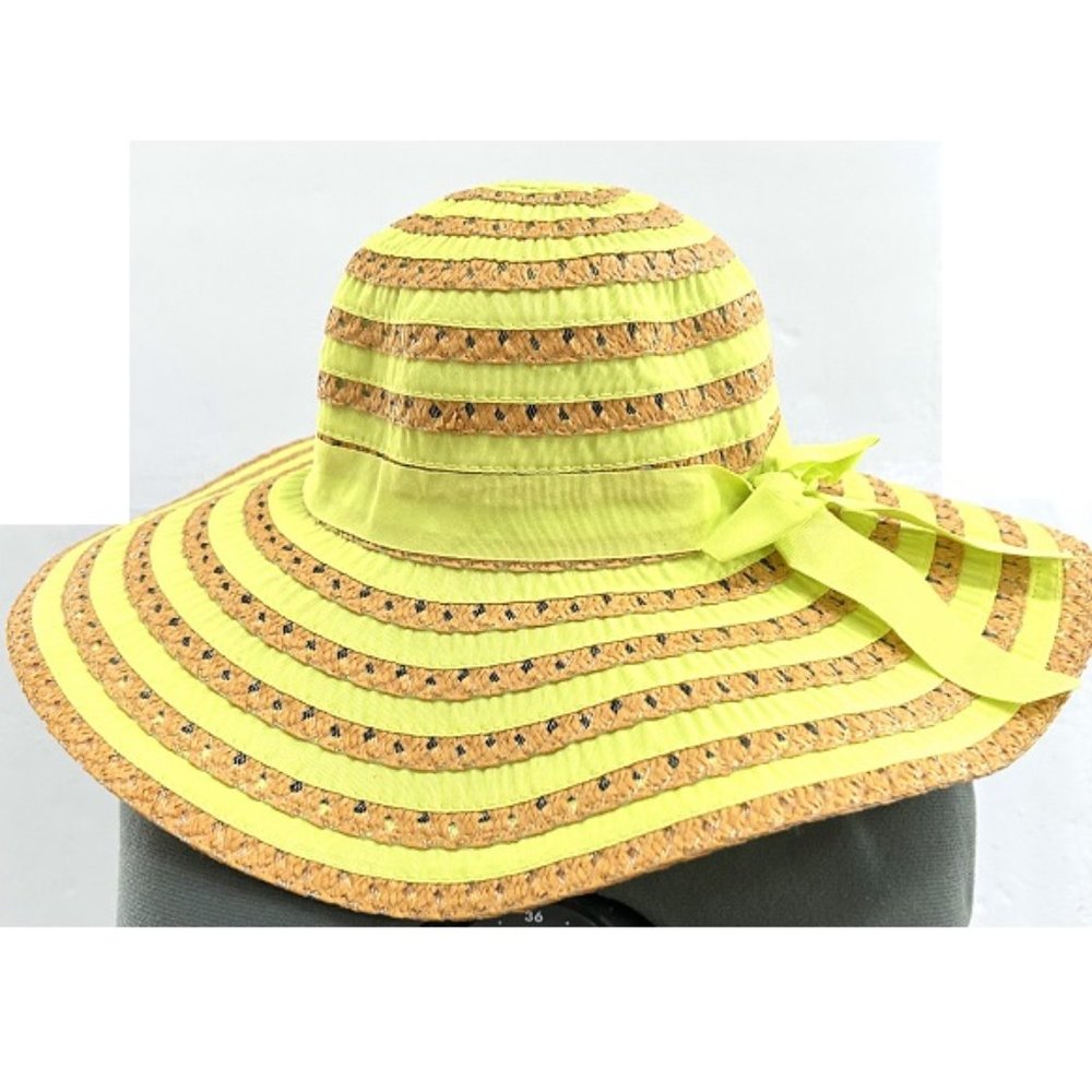Chatties Straw and Ribbon Wide Brim Hat